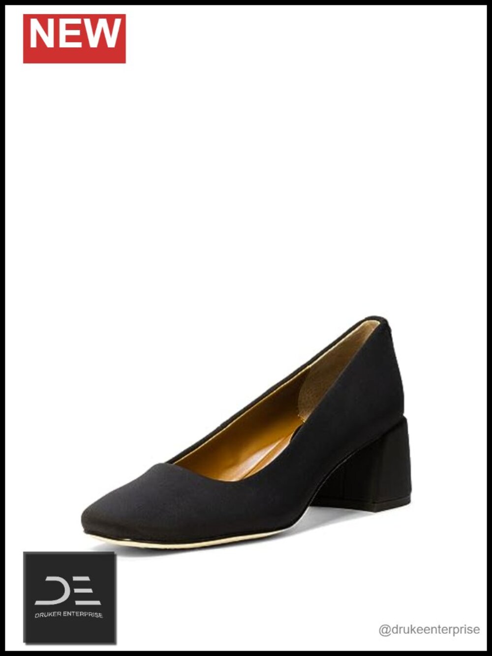 Square Toe Block Heel Pumps with Memory Foam Insole - Women's